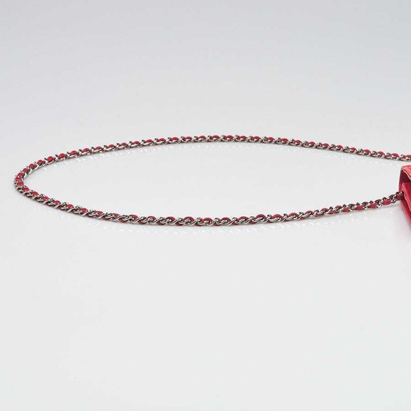 New! Authenticated Chanel CC Patent Leather CORAL RED MINI Bag SHW WOC - Picture 4 of 16